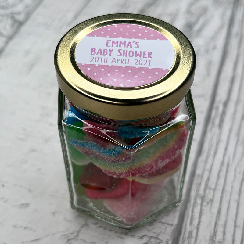 Personalised Baby Shower Sweet Jar (Pink)