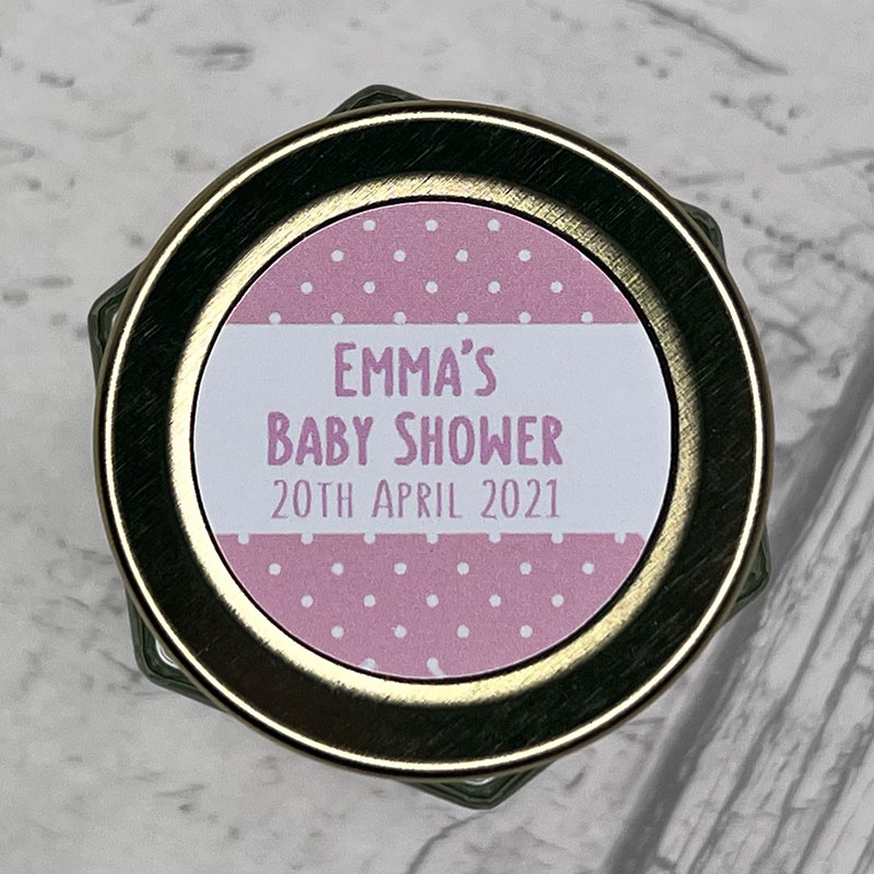 Personalised Baby Shower Sweet Jar (Pink) - Image 2