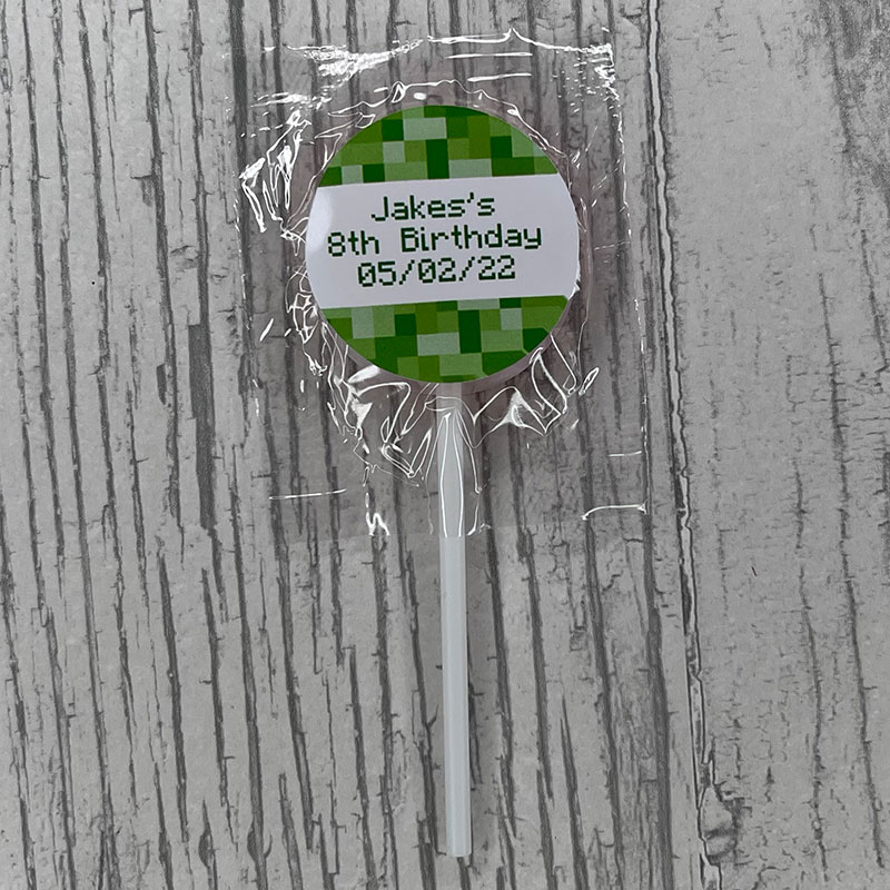 Personalised Child Gamer Theme Lollipops