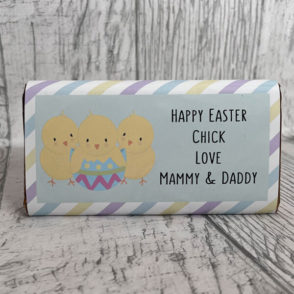 Personalised Easter Chicks Chocolate Bar