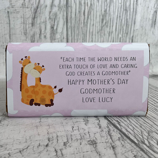 Personalised Godmother Giraffe Chocolate Bar