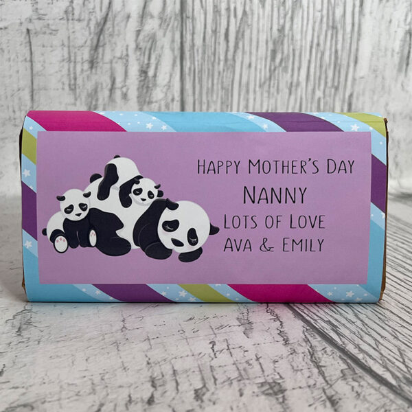 Personalised Mother Panda Chocolate Bar