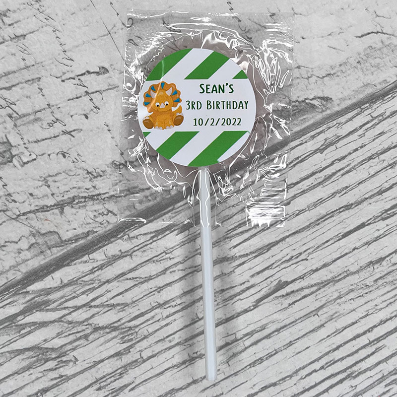 Personalised Child Dinosaur Theme Lollipops