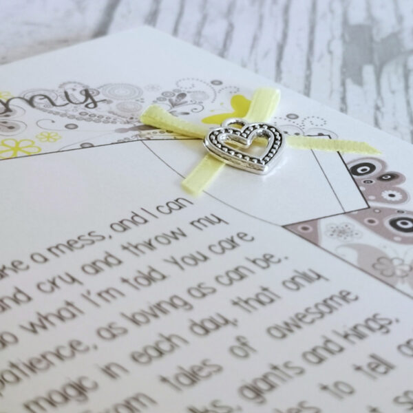 Heart on my Sleeve - Love You Mammy (Yellow) - Greeting Card - Image 2
