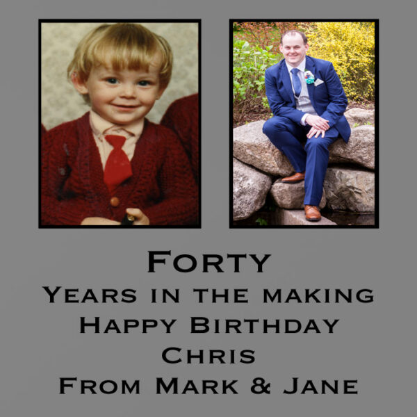 Wine Bottle Label - Birthday Age with Pictures - Image 2