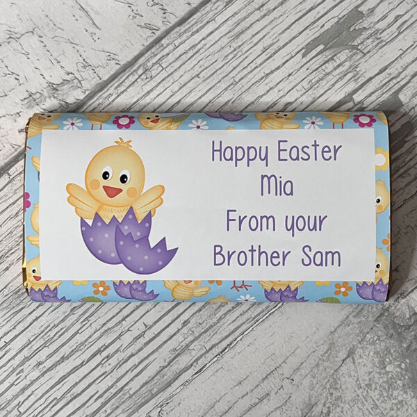 Personalised Easter Chick Chocolate Bar
