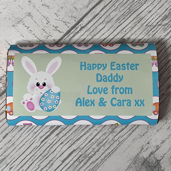 Personalised Easter Bunny with Egg Chocolate Bar