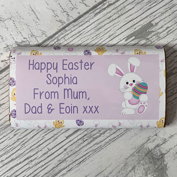 Personalised Easter Bunny with Egg Chocolate Bar