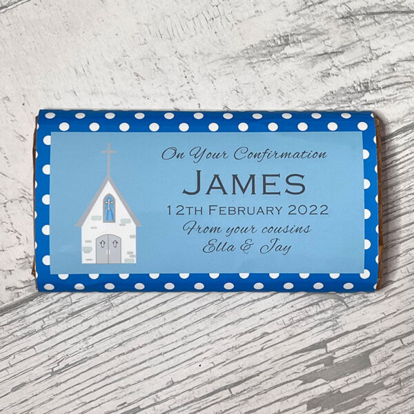 Personalised Chocolate Bar - Confirmation Church