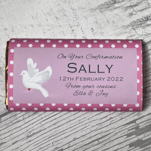 Personalised Chocolate Bar - Confirmation Dove