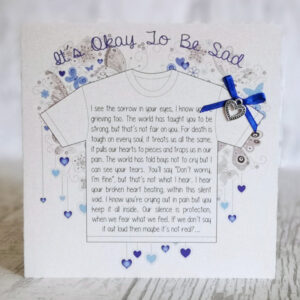Heart on my Sleeve - Its Okay To Be Sad (Blue) - Greeting Card