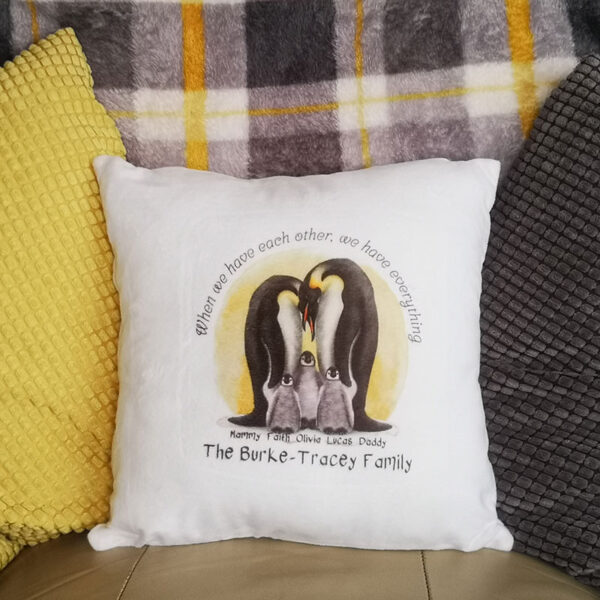 Penguin Family Christmas Cushion Cover