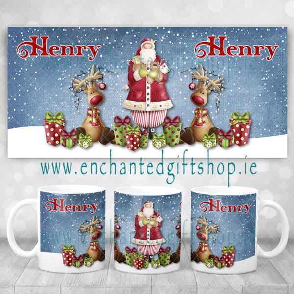 Santa & Rudolph Personalised Mug - Image 2