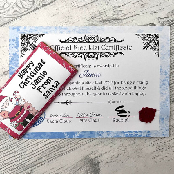 Nice Certificate & Large Chocolate Bar - Image 7