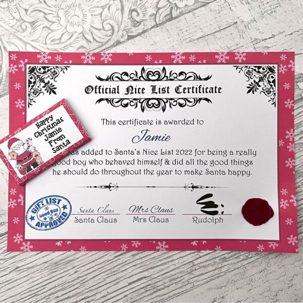 Nice Certificate & Chocolate Bar - Image 5