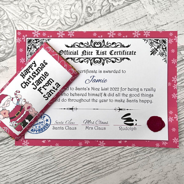 Nice Certificate & Large Chocolate Bar - Image 5