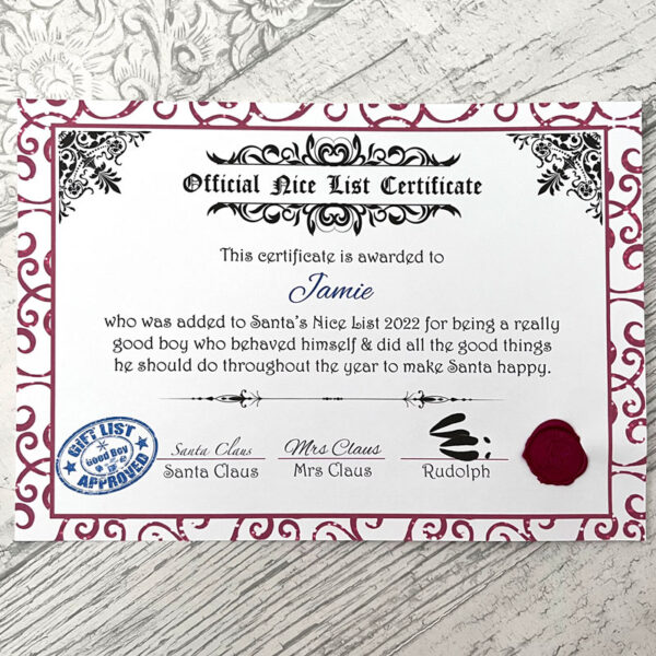 Nice Certificate & Chocolate Bar - Image 3