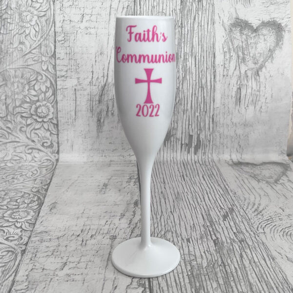 White Communion Champagne Flute