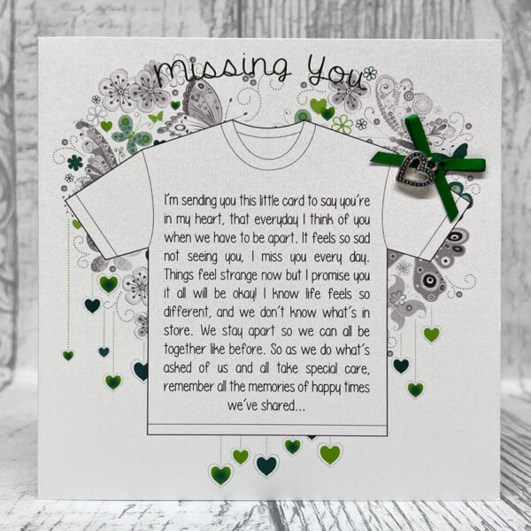 Heart on my Sleeve - Missing You - Greeting Card