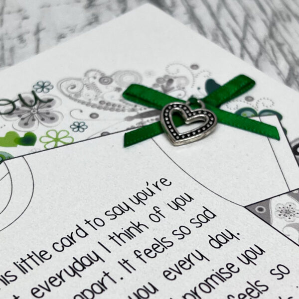 Heart on my Sleeve - Missing You - Greeting Card - Image 2