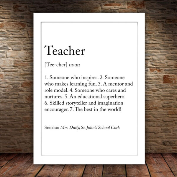 Framed Print - Teacher Definition