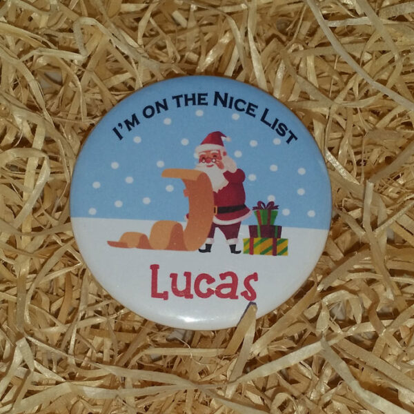 I’m On The Nice List Badge (Blue)