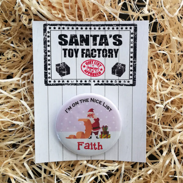 I’m On The Nice List Badge (Pink) - Image 2