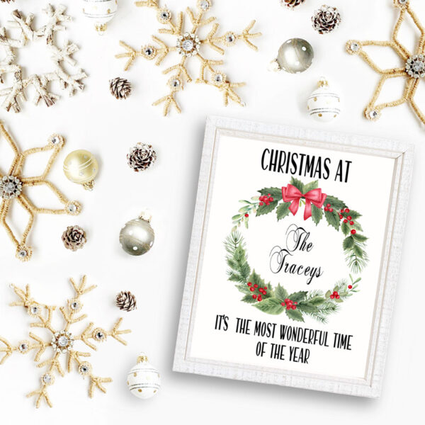 Framed Print – Christmas Family Wreath