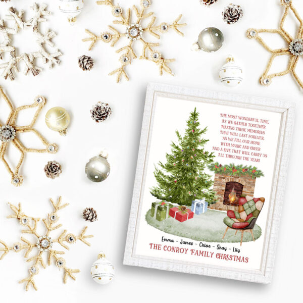 Framed Print – Christmas Fire Place Scene