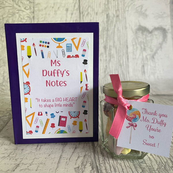 Personalised Teacher Notebook and Sweets - Image 2