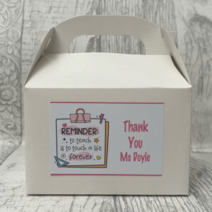 Personalised Teacher Quote Fillable Treat Box