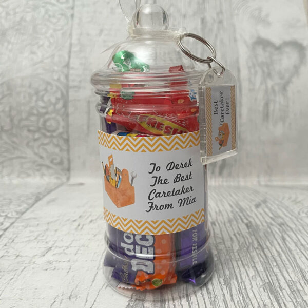 Personalised Caretaker Sweet Jar and Keyring
