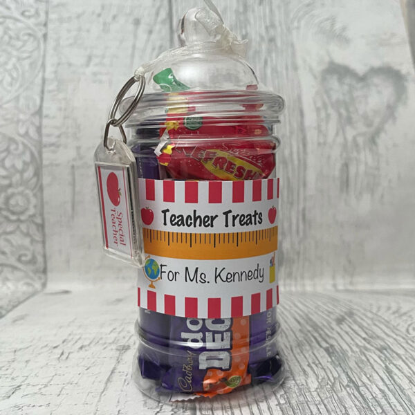 Personalised Teacher Sweet Jar and Keyring
