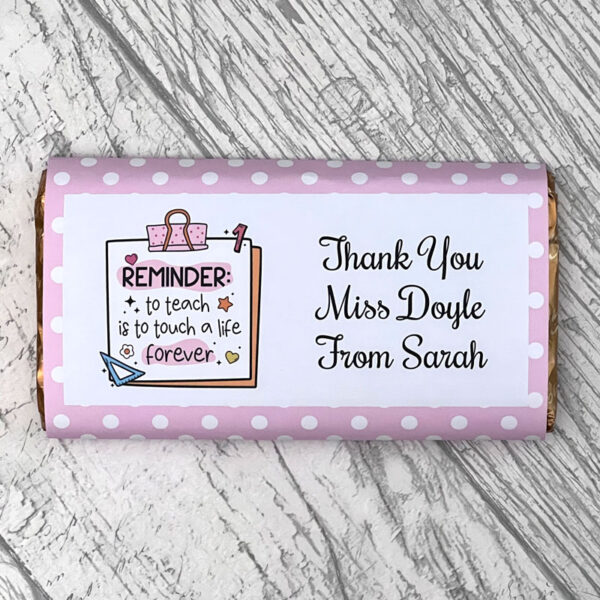 Personalised Teacher Quote Chocolate Bar
