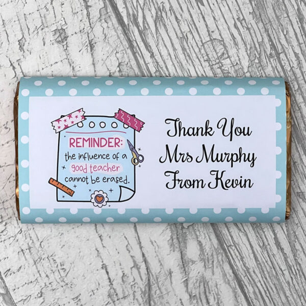 Personalised Teacher Quote Chocolate Bar