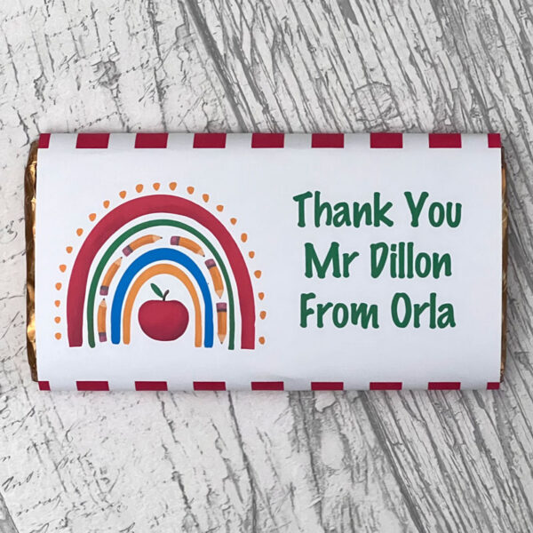 Personalised Teacher Rainbow Chocolate Bar