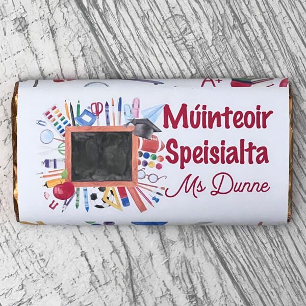 Personalised Múinteoir Speisialta Chocolate Bar
