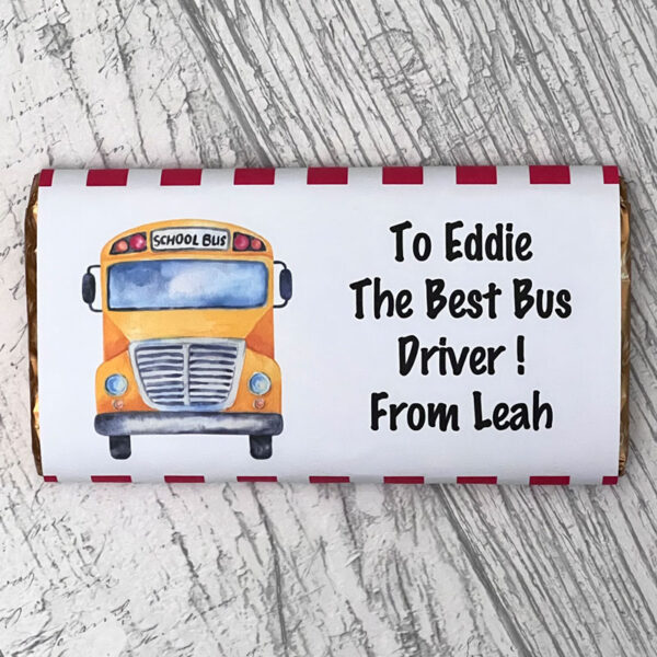 Personalised Bus Driver Chocolate Bar