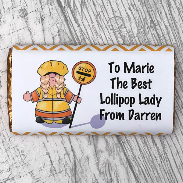 Personalised School Lollipop Lady Chocolate Bar
