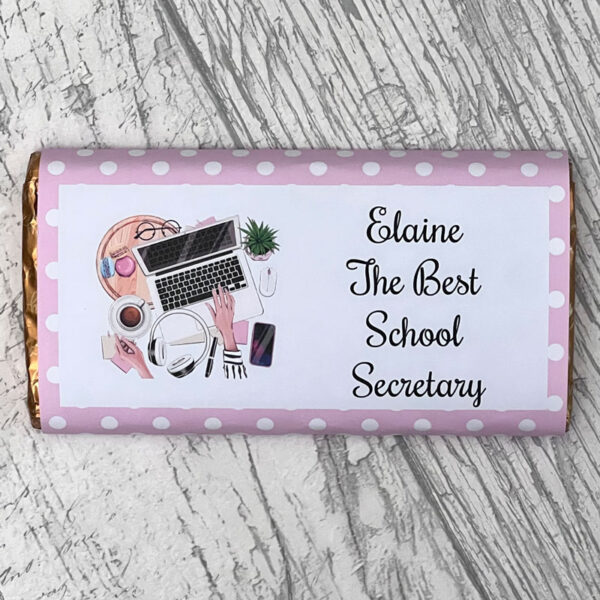 Personalised School Secretary Lady Chocolate Bar
