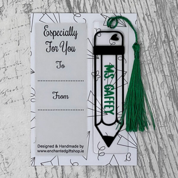 Personalised Teacher Pencil Bookmark
