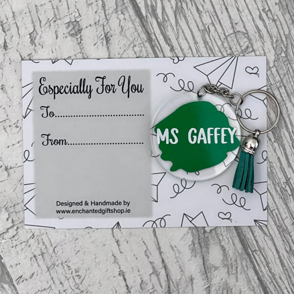 Personalised Teacher Colour Splash Keyring