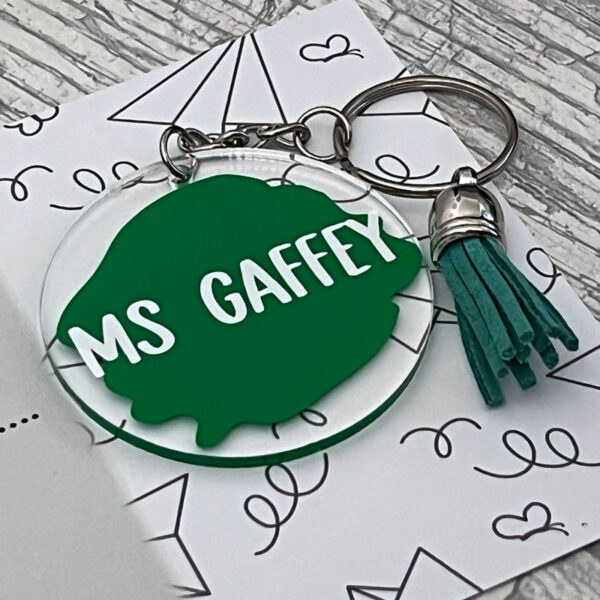 Personalised Teacher Colour Splash Keyring - Image 2