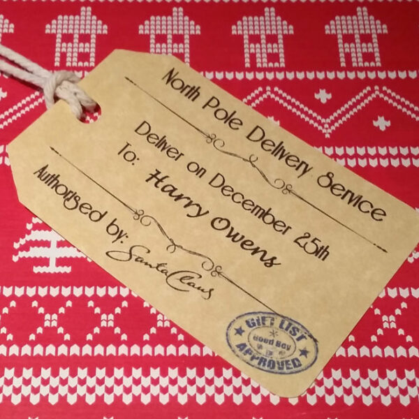 North Pole Delivery Service Gift Tags